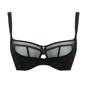 Curvy Kate Scantilly Peek-A-Boo Lace Balcony Bra size 30L Black New
